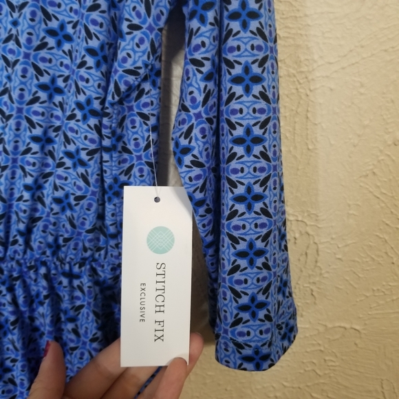 French Grey Stitch Fix Marjorie Blue Knit Dress - Picture 4 of 8